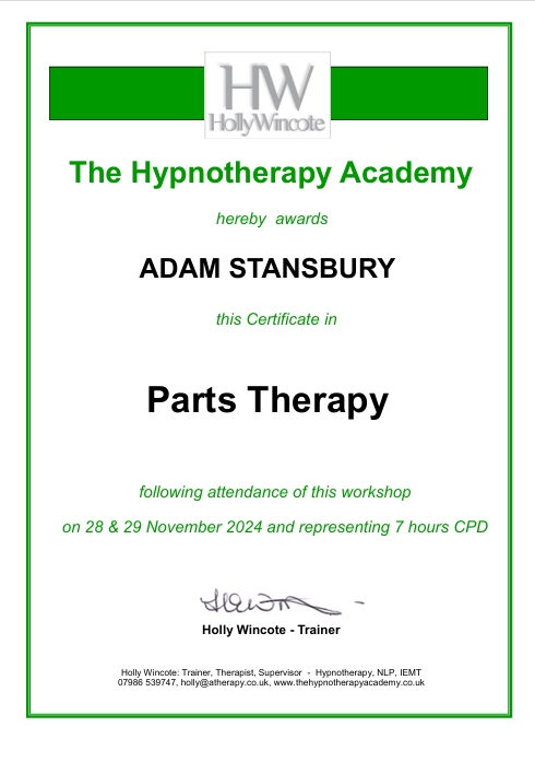 Certificate in Parts Therapy