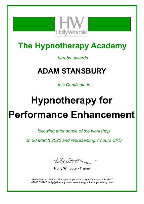 Certificate in Performance Enhancement