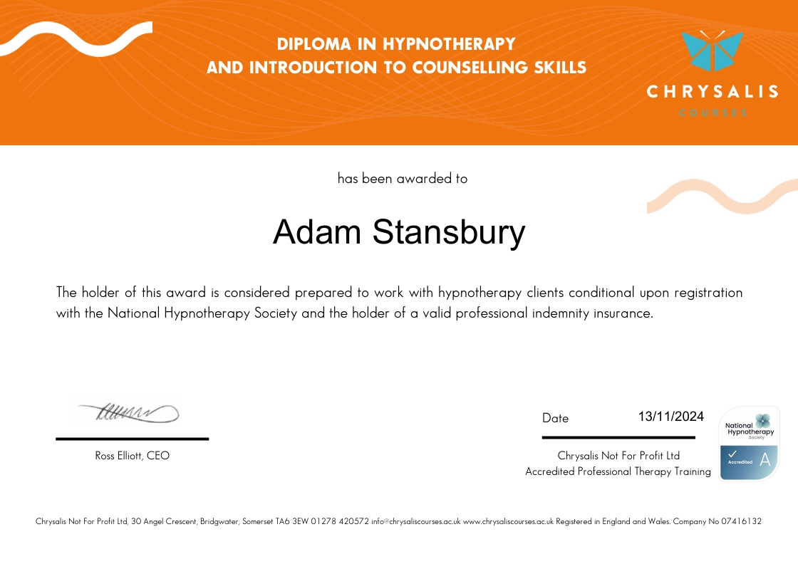 DIPLOMA IN HYPNOTHERAPY