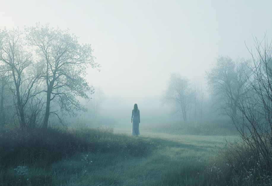 Person standing at the edge of a path, symbolising life transition, identity change, and feeling lost in life
